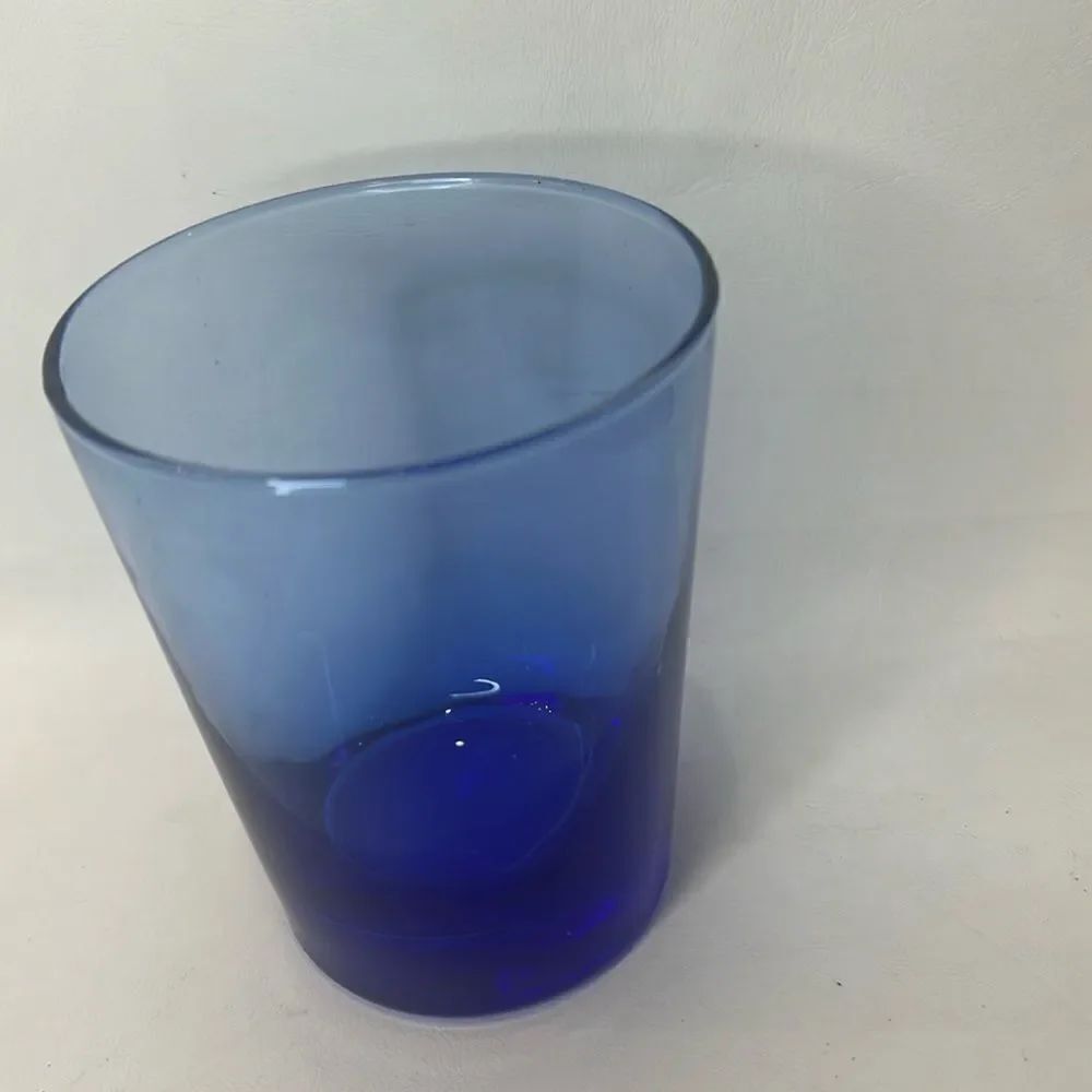 Cobalt Blue Rocks Cocktail Juice Glass 16 Ounces Each  4 1/4 In Tall Drinkware